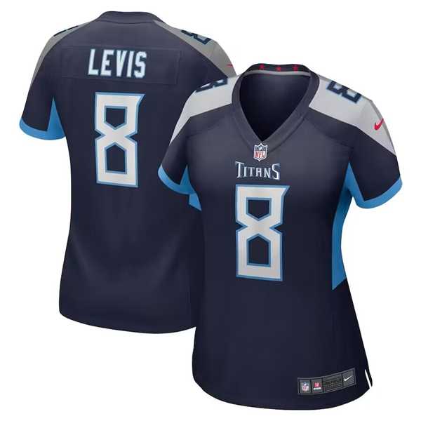Women%27s Tennessee Titans #8 Will Levis Navy Football Stitched Game Jersey Dzhi
